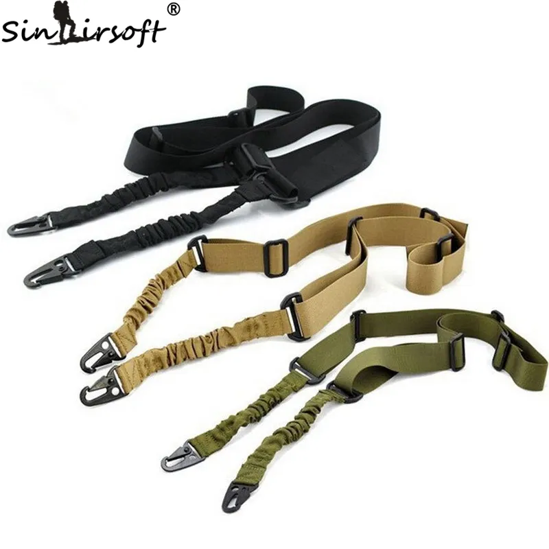 Tvåpunkts snabbavlägsnande Slingband Release Dual Point Rifle Ar Sling Justerbar Tactical Airsoft Gun Strap för Jakt