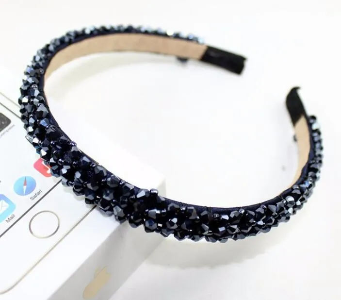 Ny Multicolor Crystal Glass Headband Fashion Handmased Hair Band for Women Girls Hair Accessories Hairband Jewelry7017188