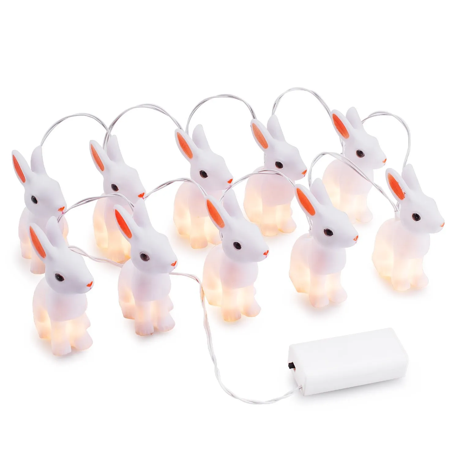 LED Strings Battery Operated 10 LEDs Indoor Easter Decorative Bunny String Lights holiday and lighting