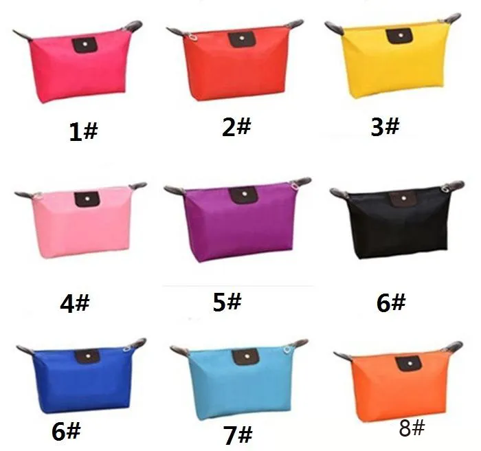 New Korean Candy Color Women Bag Folding Handbag Storage Waterproof Purse Make Up Bags For Ladies Cosmetic Bags a691