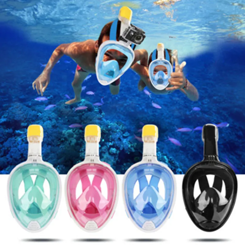 Full Face Snorkel Mask 180 Degree View Easy Breathing Snorkeling Mask ...