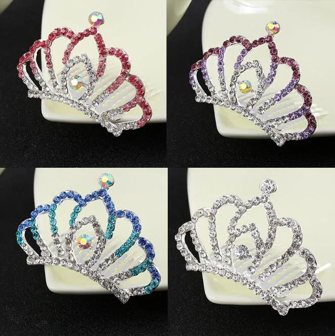 Kobiety dziewczyny ślub Włosy Koron Crown Crown Tiaras Princess Rhinestone Tiaras Crown Hair Combs Prezent urodzinowy dla dzieci dziewczęta 4734647