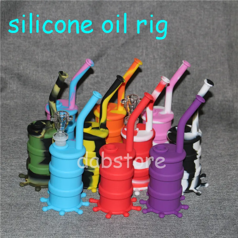 Narguilés Silicone Pipe À Eau Rig Bongs Oil Rigs Bong En Verre 8.26 "Hauteur Avec 14.4MM Joint