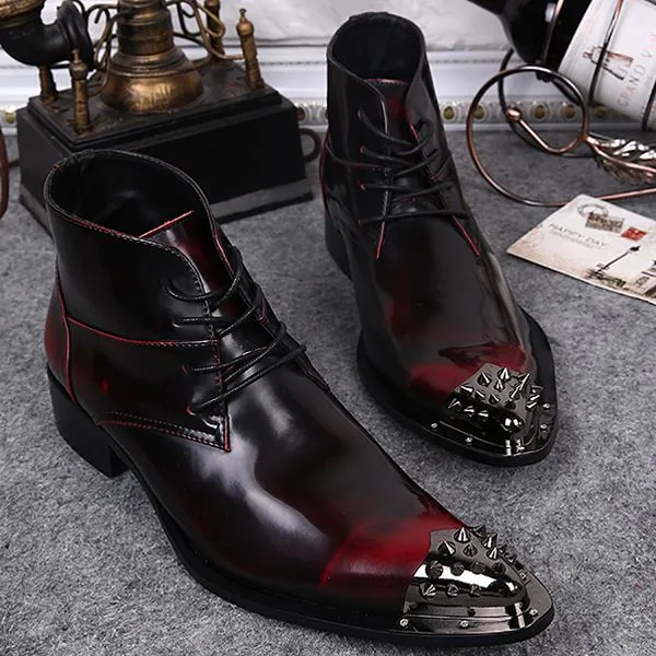 Red dress 2025 boots mens
