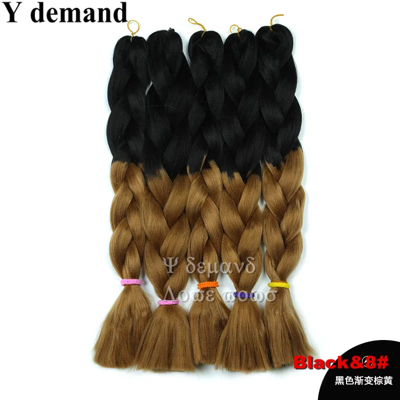 Xpression trança do cabelo 32inch 165g Ombre Two Tone Jumbo Braid Kanekalon Synthetic Crochet Tranças Torça Synthetic demanda Hair Extensions Y