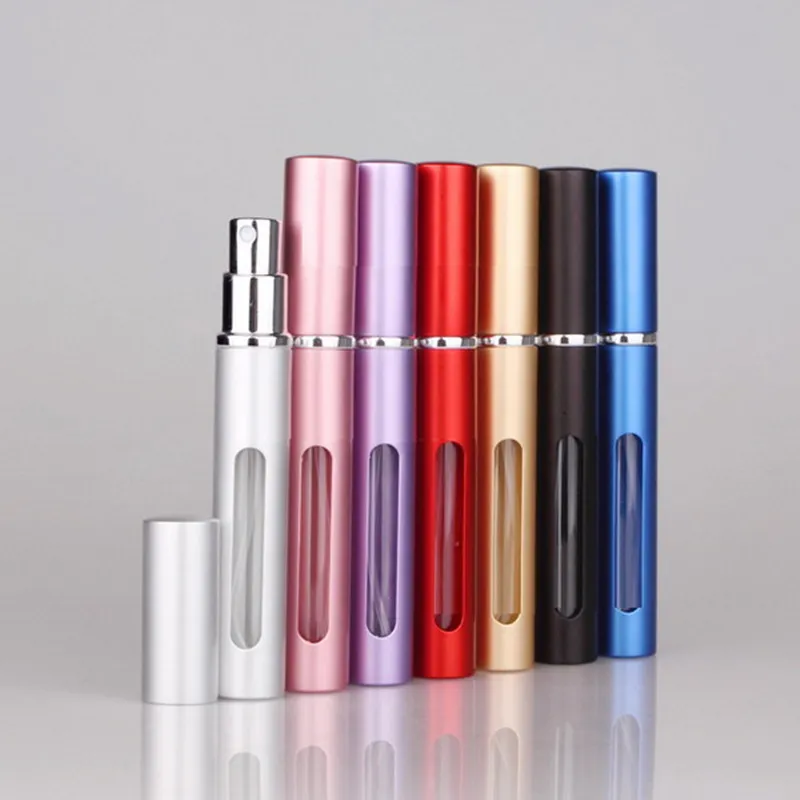 Refillable Empty Atomizers Travel Perfume Bottles Spray Makeup Aftershave 7 Colors Metal Bottle 5ML fast shipping J-014