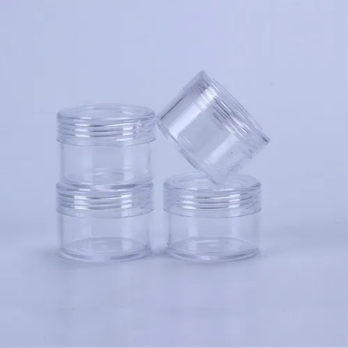 15 Gram Refillable Small Plastic Screw Cap Lid with Clear Base Empty Plastic Container Jars for Nail Powder Bottles Eye Shadow Container Lot