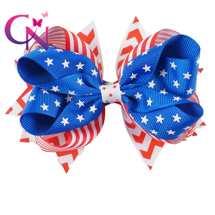 Fashion 11 Style Baby Ribbon Bow Flag America Hairpin Clips Large Bowknot Barrette Kids Hair Boutique Archi Accessori capelli bambini A7136