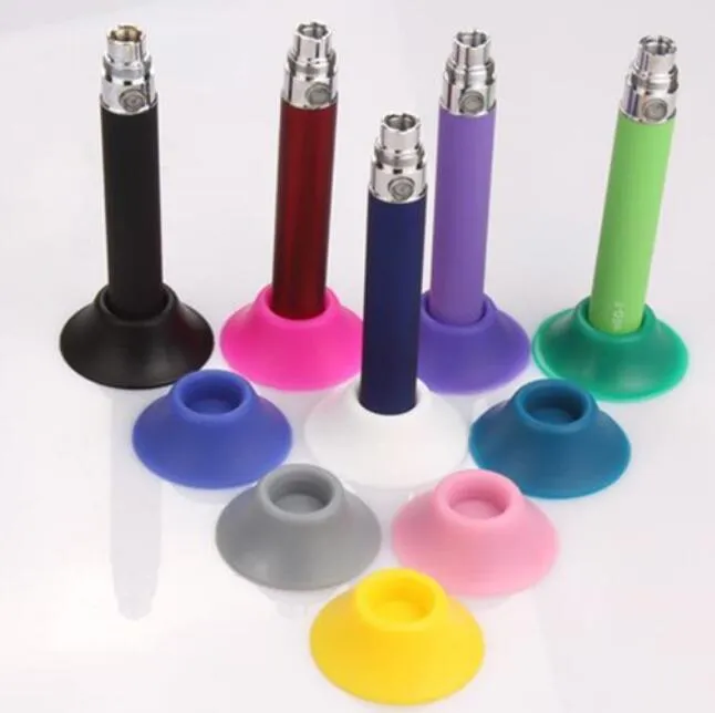 Baterias EGO mais baratas Sugador de suporte de base de silicone para bateria de cigarro eletrônico EGO-T EGO-C Suportes Base de bateria de e-cigare