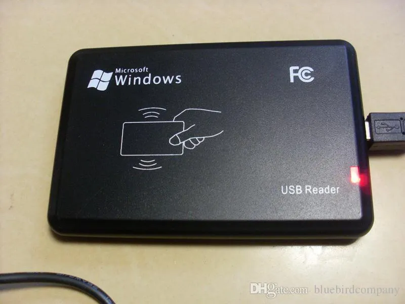 قارئ بطاقات الهوية الذكية USB rfid المستشعر 125 كيلو هرتز USB EM4100 أو EM4200 أو EM4305 أو T5577 أو بطاقات بطاقات متوافقة لا تحتاج إلى برنامج تشغيل