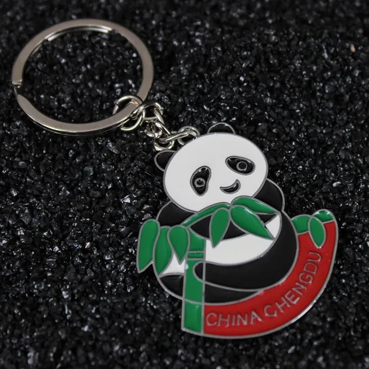 Venda quente grande panda keychain metal pingente turista características chinês vento pequeno presente kr014 chaveiros ordem de mistura 20 peças muito