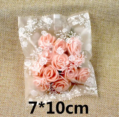 Novo DIY 400 pçs / lote pequenas rosas brancas abertas top Snack sacos / Lovely Biscoitos Pão Biscoito Saco de Presente 4 tamanhos Atacado