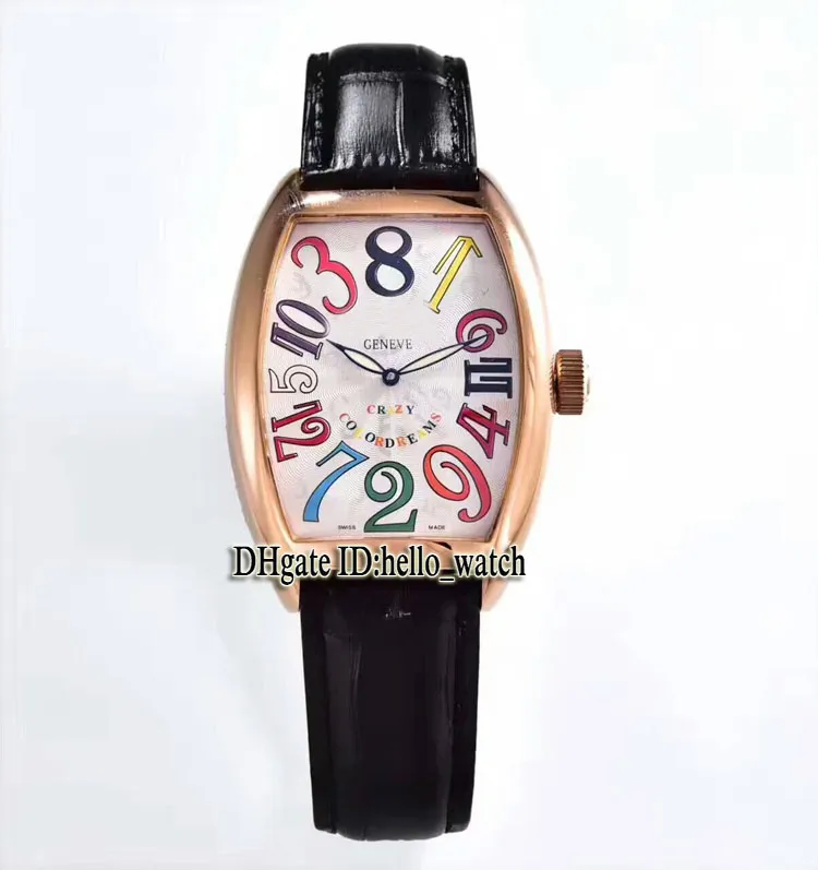 Nya Crazy Hours Color Dreams 8880 CH Black Dial Automatic Mens Watch Rose Gold Case Leather Strap High Quality Gents Watches Hello226b