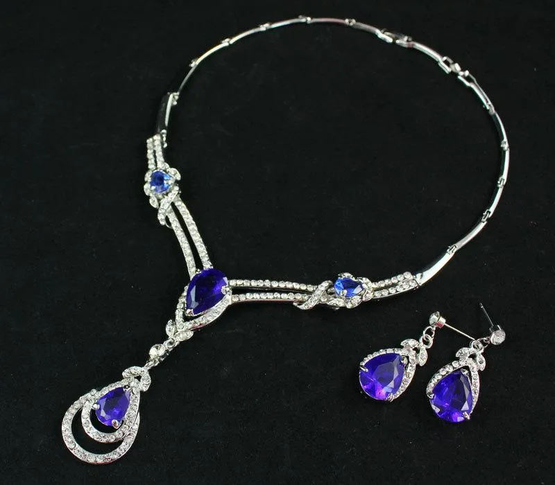 Ожерелье, новое модное посеребренное ожерелье с каплями воды из циркония, серьги, африканские бусины, свадебные вечерние комплекты ювелирных украшений, костюмы