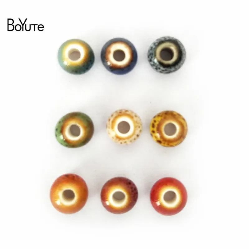 BOYAUTE 6mm Perles de céramique à la main en gros Porcelaine de bricolage Beads Bijoux Fabrication en 6 couleurs Perles de forme ronde