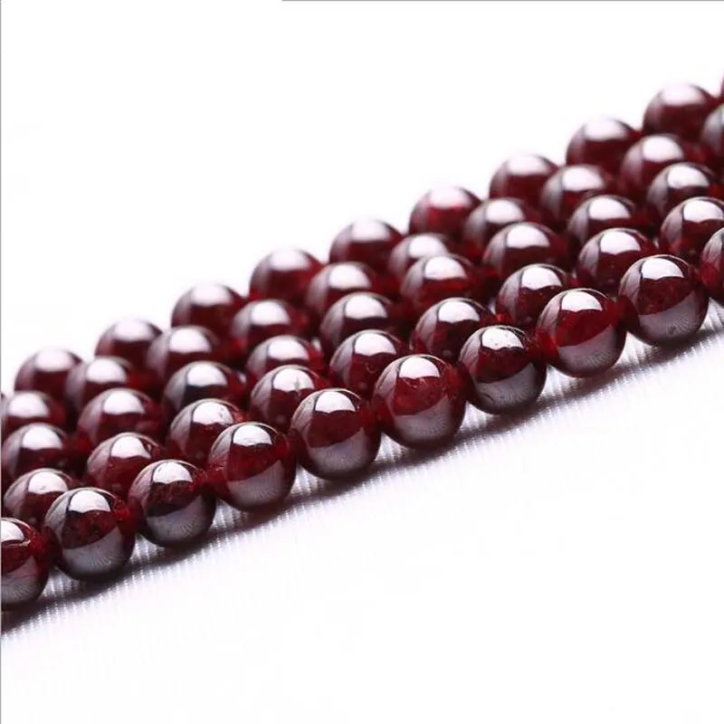 Natural Red Garnet Okrągły Luźne Kamień Koraliki 6mm-10mm Fit Biżuteria DIY Naszyjniki lub Bransoletki Darmowa Wysyłka