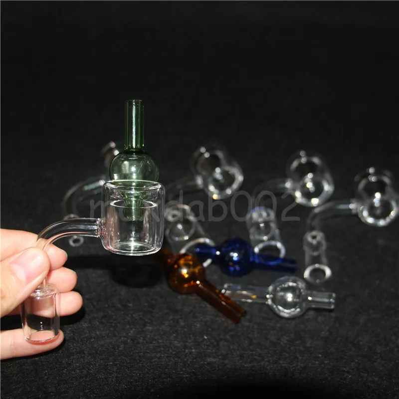 Rökning Partihandel XXL Quartz Termal Banger Bubbla med Carb Cap 10 14 18mm Dubbelrör Naglar Tips Glas Bongs