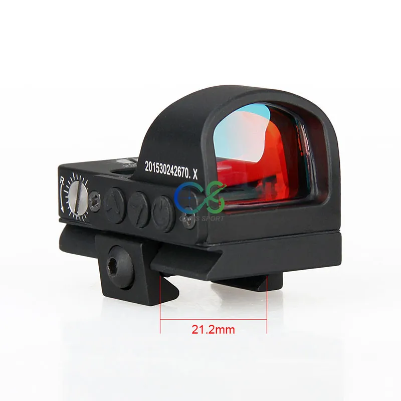 Canis Latrans Tactical Mini Red Dot Scope Vergroting 1x Zwart voor Real Shot Gebruik Viewfinder CL2-0078