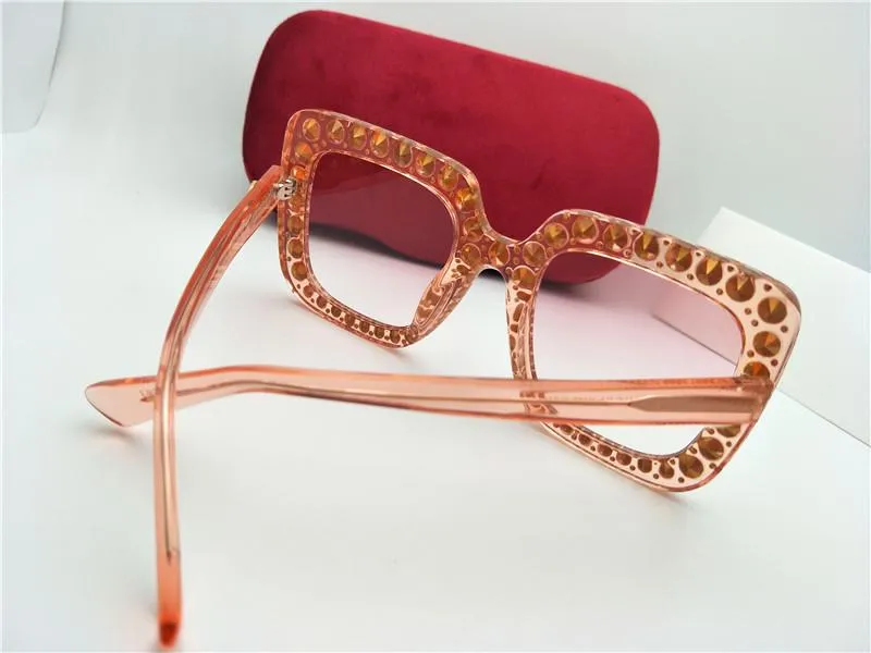 New designer sunglasses 0148 mosaic diamonds design fashion sunglasses for women large square frame small legs sun glasses