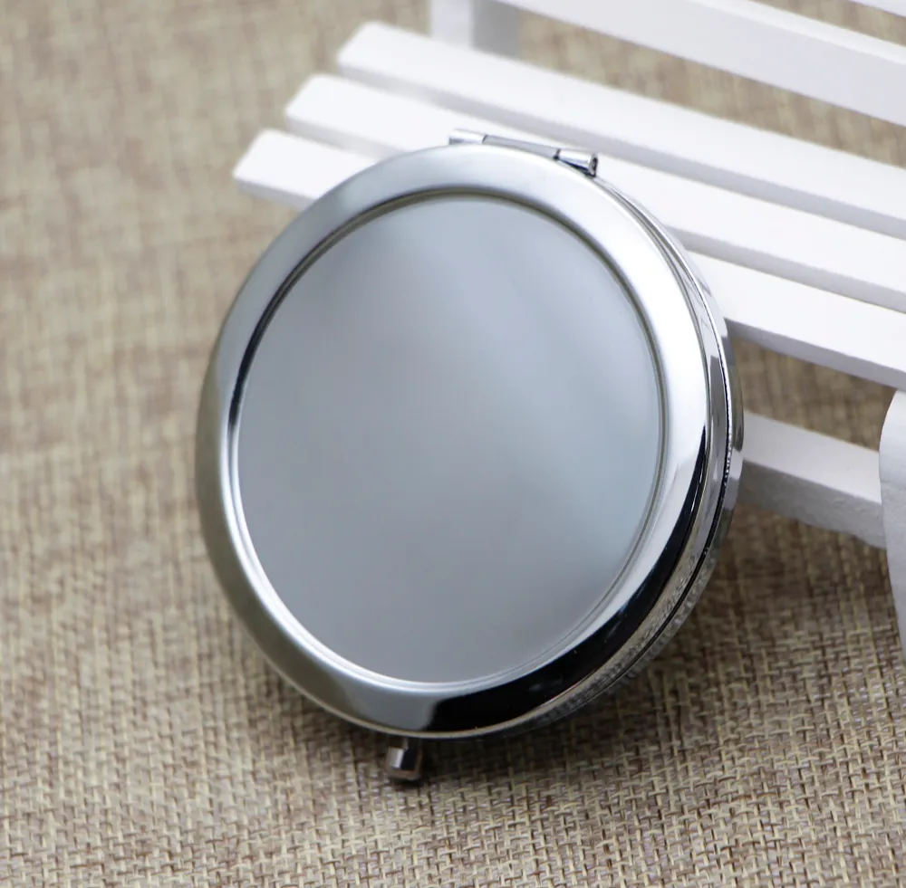 Pocket Mirror Blank Makeup Mirror Magnifying Mirror with Resin Epoxy Sticker Silver Miroir #M070S DROP SHIPPING