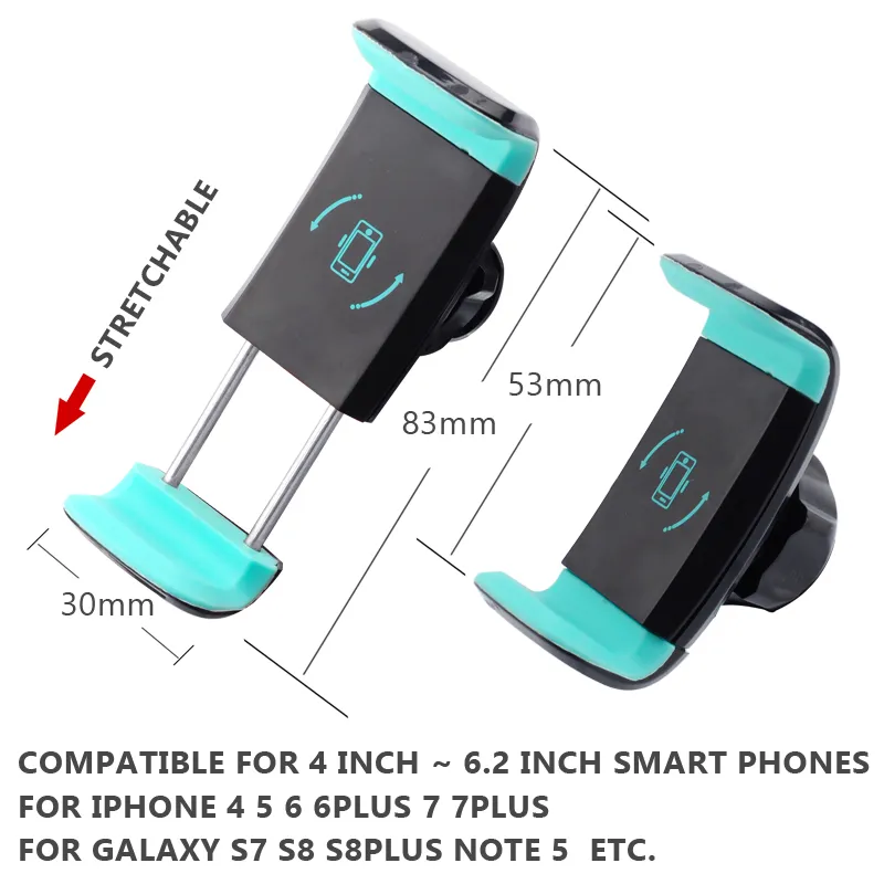 2 in 1 mini supporto parabrezza supporto da auto 360 cavalletto girevole bocchette d'aria telefono cellulare Samsung S8