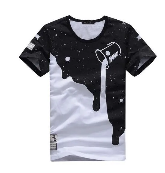 2017 여름 새로운 패션 남자 티셔츠 반소매 티셔츠 우유 인쇄 된 코 튼 t- 셔츠 3D 디자이너 의류 M-XXL 골프 티셔츠