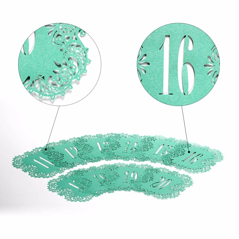 Creative Hollow Laser Cut Sitting Cards Numbers Sign Table Cards Romantic Wedding Event Party Supplies