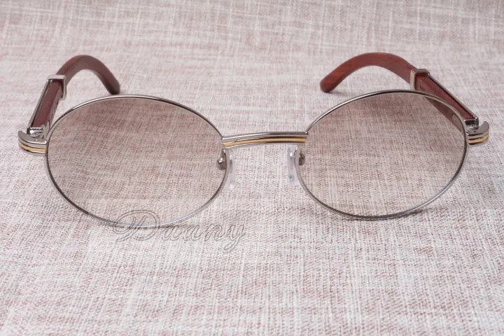 Round Sunglasses Cattle Horn Eyeglasses 7550178 Wood Men and women sunglasses glasess Eyewear Size: 55-22-135mm