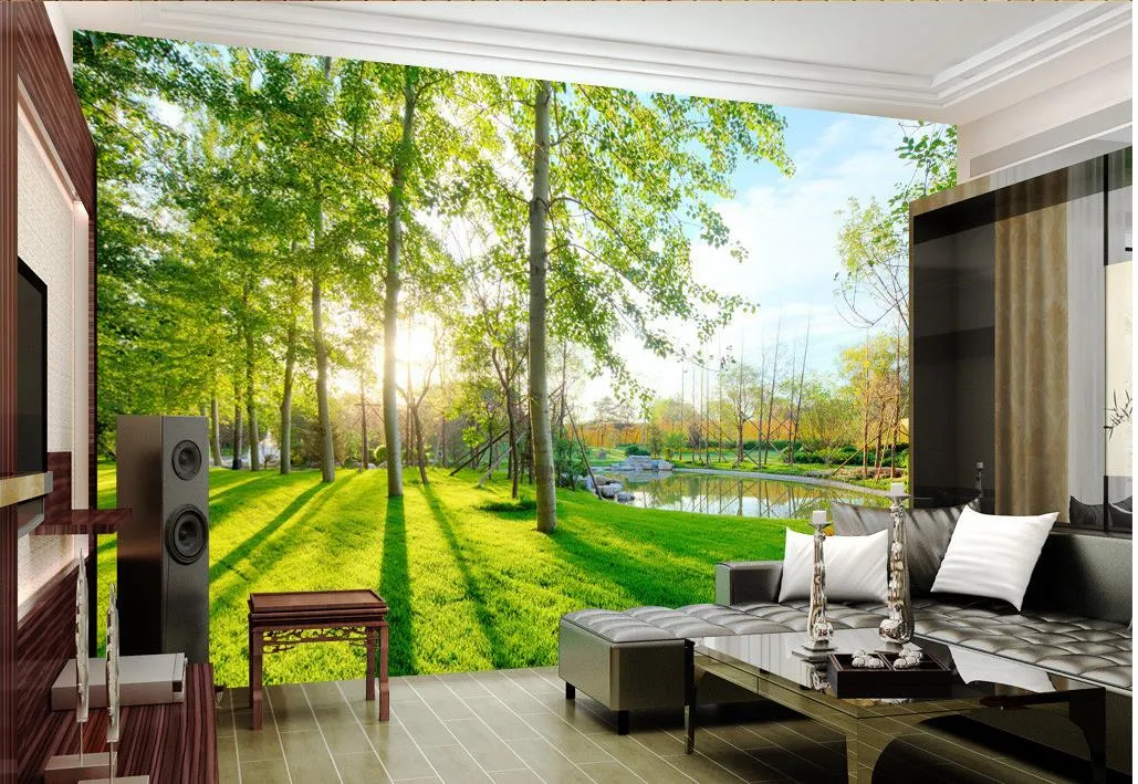 Luxe Europese moderne landschappen 3D-scène achtergrond Muur muurschilderingen behang voor muren 3 d voor woonkamer