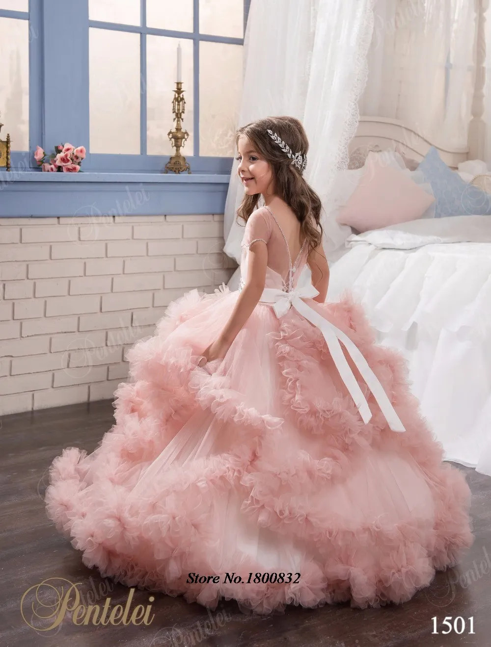Glitz Flower Girls Dress Pageant Dresses Crystal Kids Frock