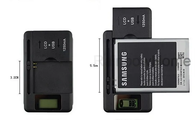 Cargador de batería inteligente universal para Samsung GALAXY S5 NOTA 3 Xiaomi Nokia Radio portátil Tarjeta SD Altavoz Baterías recargables Enchufe UE Reino Unido Pantalla LCD