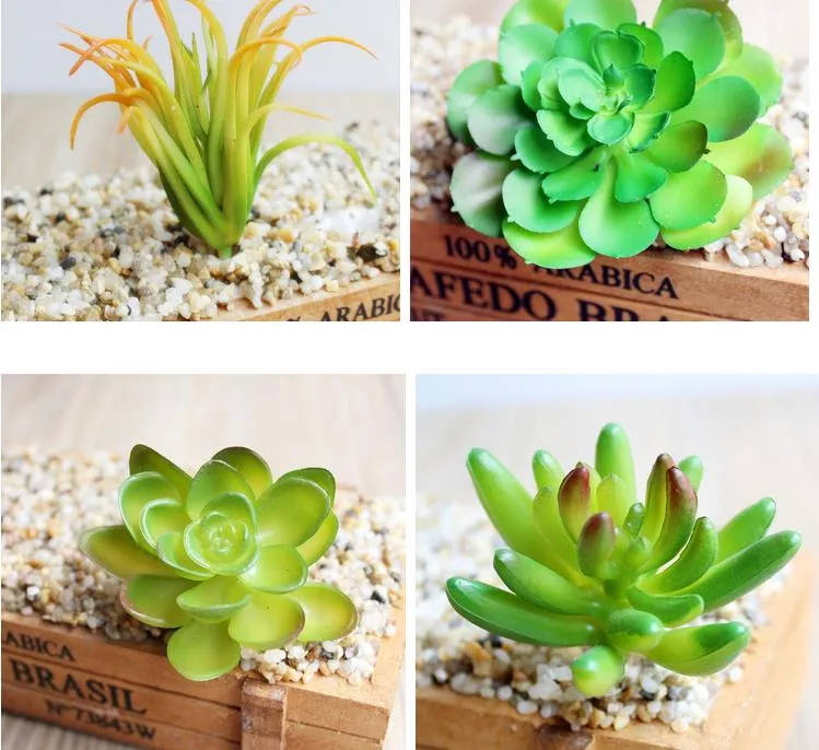 Fashion Hot Simulation Succulents artificial flowers ornaments mini green Artificial Succulents Plants garden decoration