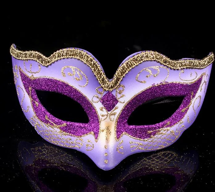 Mascarade balle masque de danse mode femmes Costume déguisement masque pour les yeux de bal Mardi fête masques de mariage or paillettes bord faveurs