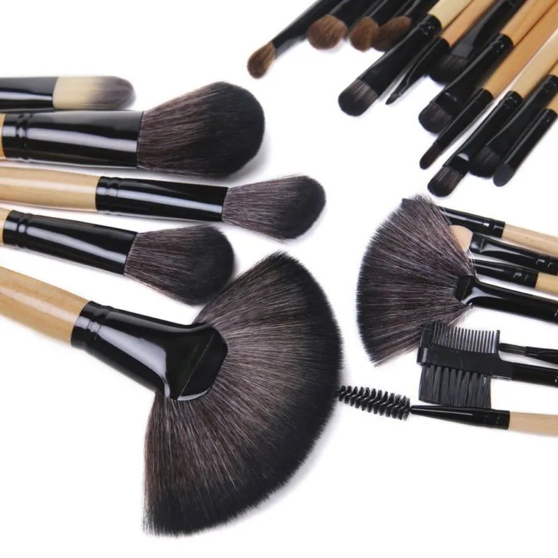 Makeup Brushes Sets 24 st Professionell Makeup Verktyg Borstar Foundation Borstar Kabuki Professionell Makeup Brush Set