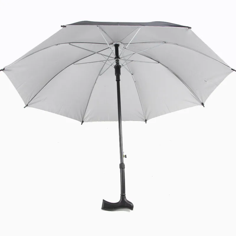 屋外の傘、ファッションと美しい黒の自動松葉杖の傘の実用的な歩行スティックの邪魔棒の傘が耐久性