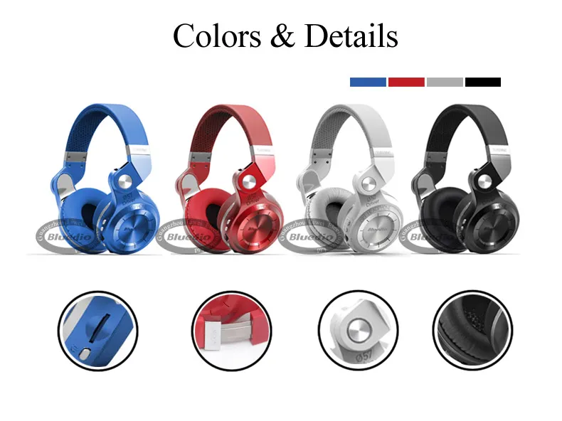 Nouveau casque stéréo Bluetooth Bluedio T2 casque sans fil Bluetooth 4.1 série Hurrican sur l'oreille casque casque écouteur