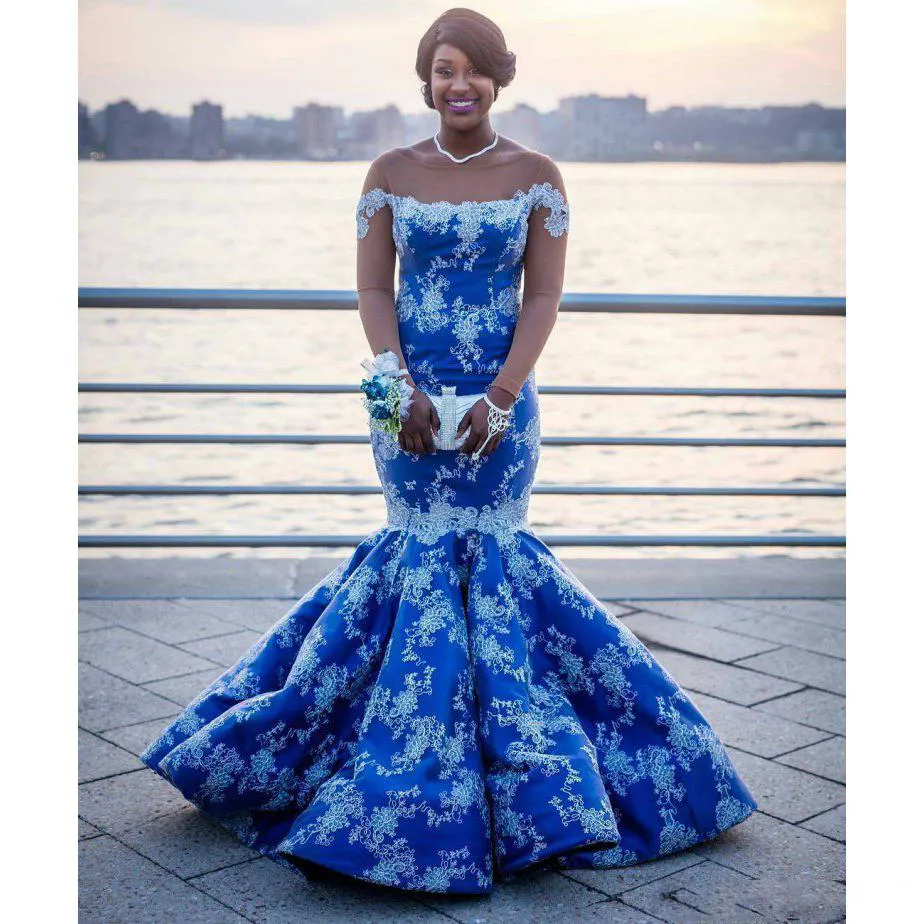 Elegant Black Women in Royal Blue Evening Gowns with Diamonds and White  Hats | MUSE AI