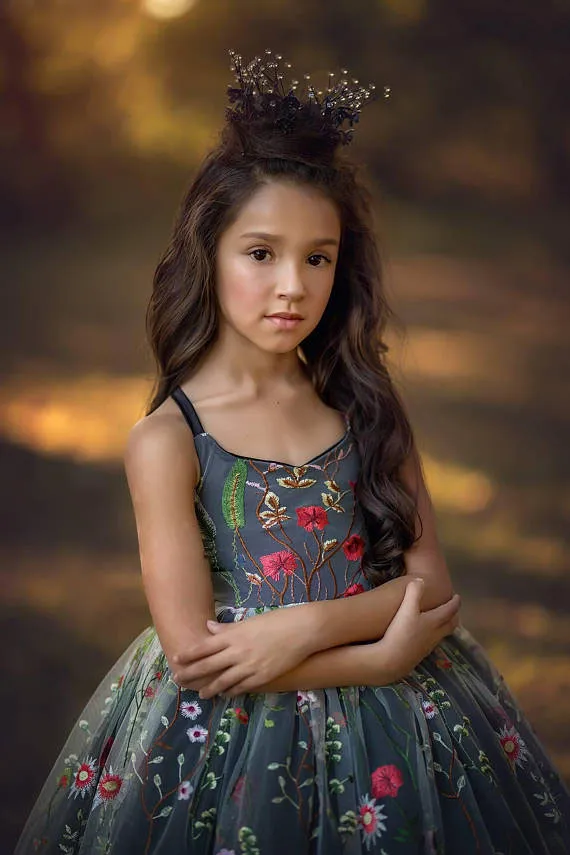 sachin and babi light blue dress The Athena Embroidered Wildflower Birthday Dress