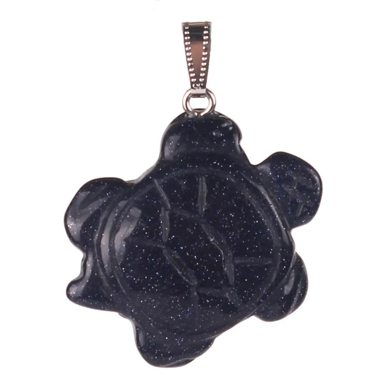 Nieuwe Natural Quartz Crystal Pocket Stone Leuke Zeeschildpad Tortoise Figurines Chakra Healing Gesneden edelsteen Ambachten Hanger Lucky Gift 41 * 32mm