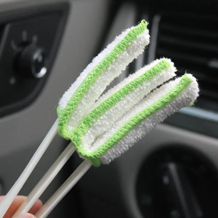 Livraison gratuite tableau de bord de voiture sortie de climatisation poussière propre cheveux doux double tête brosse de nettoyage intérieur CB003 ordre de mélange selon vos besoins