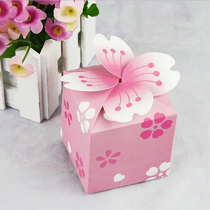 벚꽃 웨딩 Engagemant 파티를위한 꽃 사탕 상자 초콜렛 상자 파티 베비 샤워 호의 선물