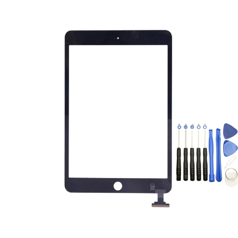 50PCS New Touch Screen Glass Panel Digitizer for iPad Mini 1 2 Black and White with Tools