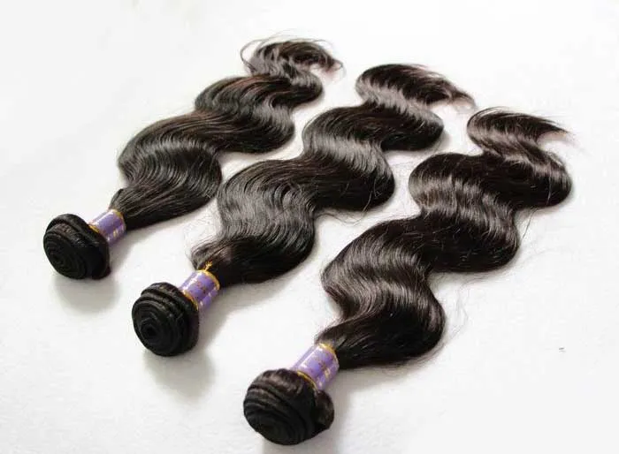 Brasiliansk kroppsvåg Virgin Human Hair Weave Bundles Peruvian Malaysian Indian Hair Extensions Double Weft Natural Color