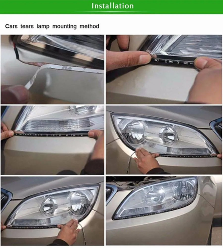 Wasserdichte Auto Auto Dekorative flexible LED-Streifen High Power 12V 30 cm 15SMD-Auto-LED-Tag-Laufzeit-Light-Auto-LED-Streifen-Licht DRL