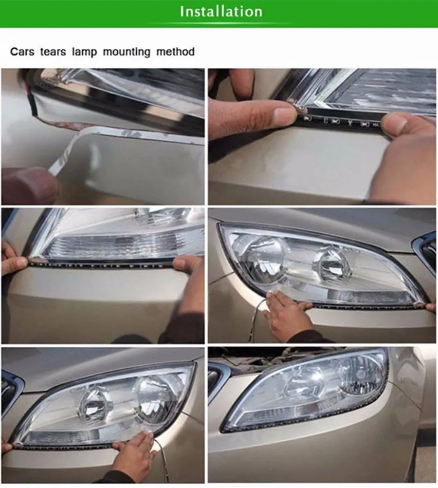 Waterproof Car Auto Decorative Flexible LED Strip High Power 12V 30cm 15SMD Car LED Daytime Running Light Car LED Strip Light DRL