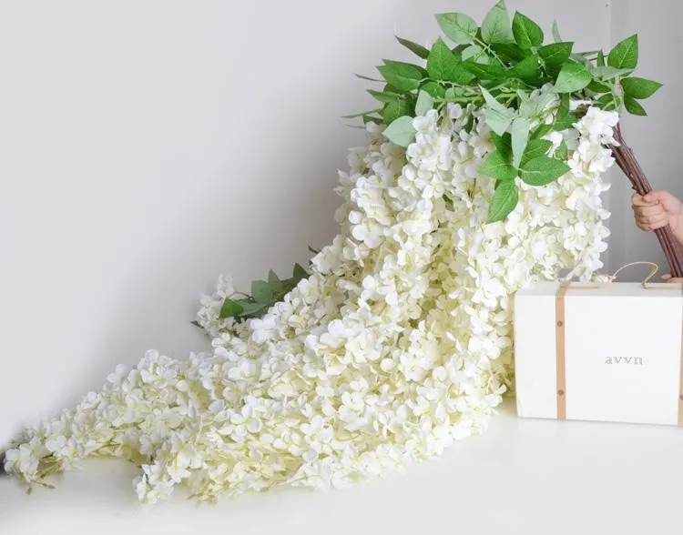 1,6 metri di lunghezza elegante fiore di seta artificiale glicine vite rattan centrotavola di nozze decorazioni bouquet ghirlanda casa ornamento