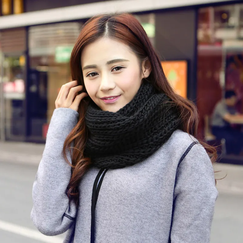 2017 nueva moda mujer anillo de la muchacha bufanda bufandas abrigo chales cálido cuello de punto círculo capucha redecilla para otoño invierno envío gratis