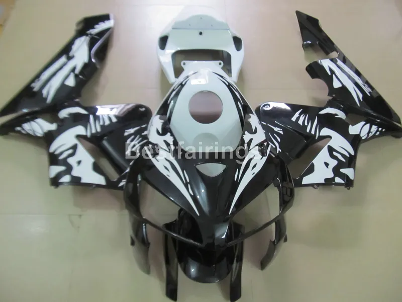 Injection molding fairing kit for Honda CBR600RR 05 06 white black fairings set CBR600RR 2005 2006 WI01