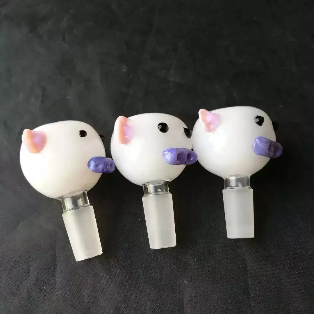 Mignons petits accessoires de bongs en verre à bulles de cochon, Pipes à fumer en verre colorées mini-tuyaux à main multi-couleurs Meilleurs tuyaux en verre à la cuillère