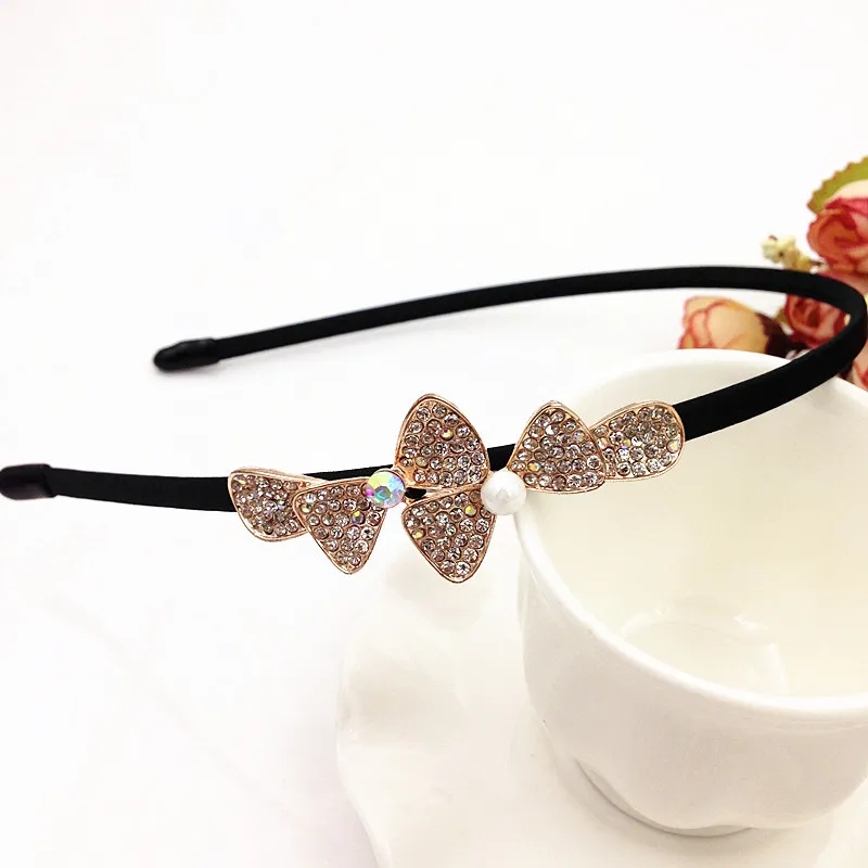 Peal Kafa bantları Toptan Parlak Tatlı Taç Rhinestone Gümüş Kafa hoop Yıldız ilmek Headdress Kristal Saç Aksesuarları hairbands ücretsiz DHL